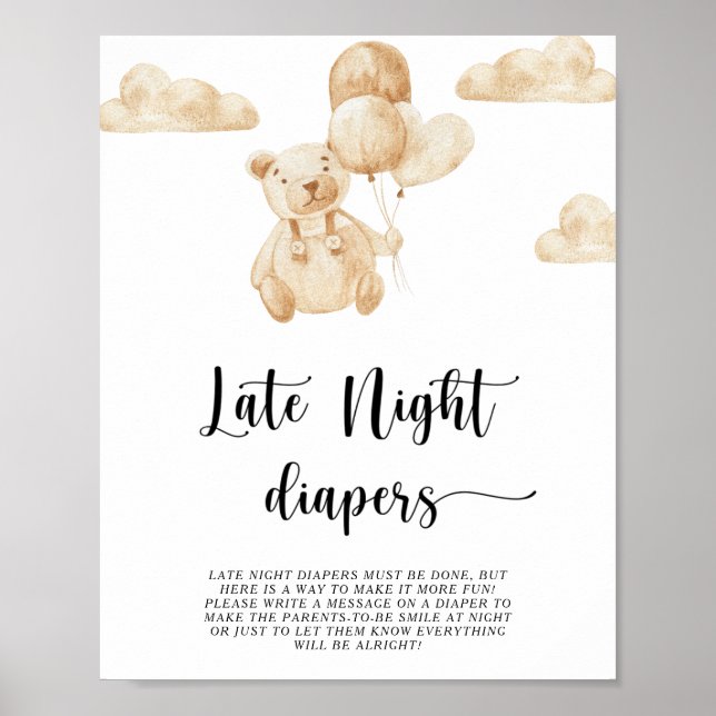 Ours \ Late nuit couches jeu Poster (Devant)
