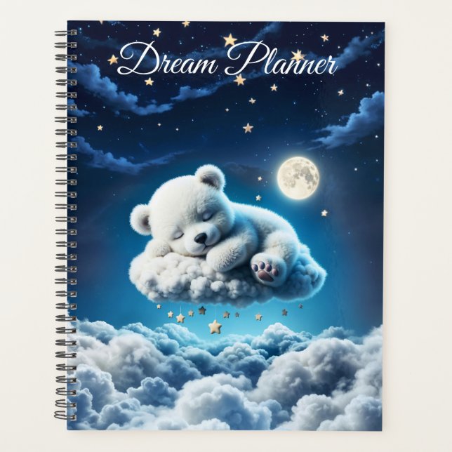 Ours magique nuit onirique pastel bleu art (Devant)