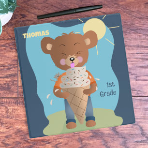 Ours Manger Crème de glace Enfant Classeur de l'éc