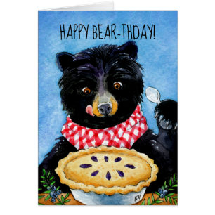 Ours mignon avec le tarte, faune, cottage,