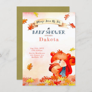 Ours mou Automne Automne Bébé Douche Invitations