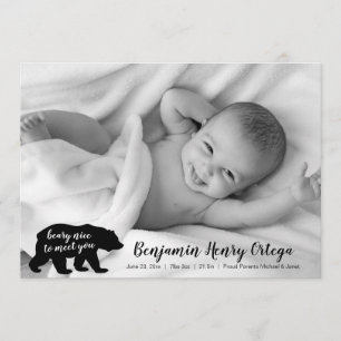 Ours Nice de vous rencontrer faire-part de photo