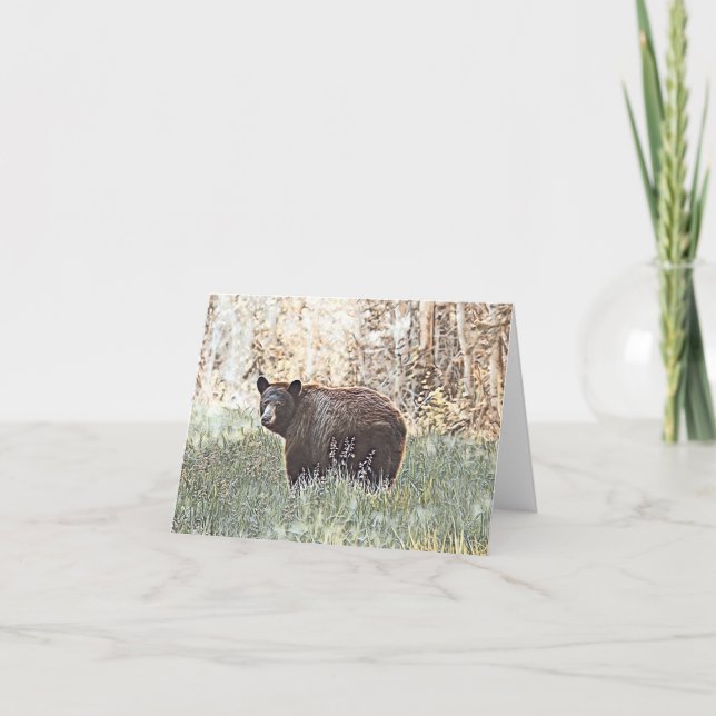 Ours noir Brown - Carte blanche (Devant)