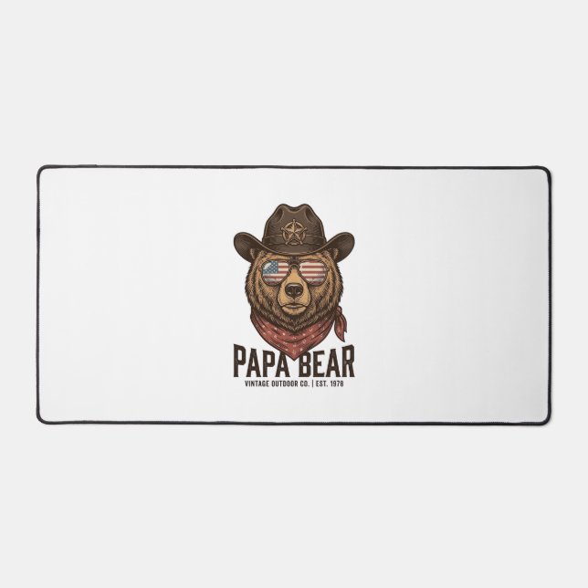 Ours Papa Ours Cowboy Patriotique Vintage Vector D (Recto)