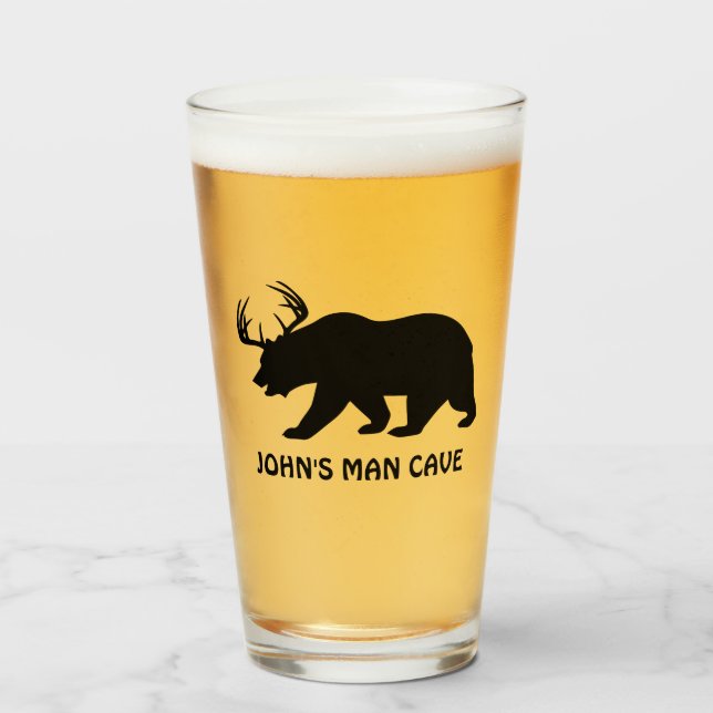 Ours personnalisé avec colliers de cerfs Verre de  (Devant (rempli))