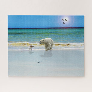 Ours Polaire À La Plage, Puzzle Jigsaw