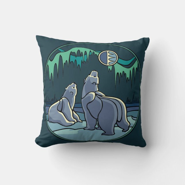 Ours polaire Art Coussin Mère w. Coussin bébé ours (Recto)