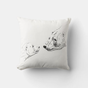 Ours polaire Art Coussin Mère w. Coussin bébé ours