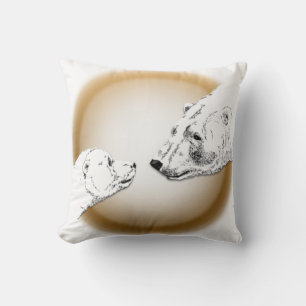 Ours polaire Art Coussin Mère w. Coussin bébé ours