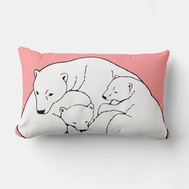 Ours polaire Art Coussin Mère w. Coussin bébé ours (Recto)