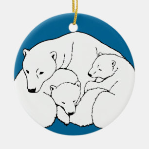 Ours polaire Art Ornement Mère Ours Bébé Ours Cade