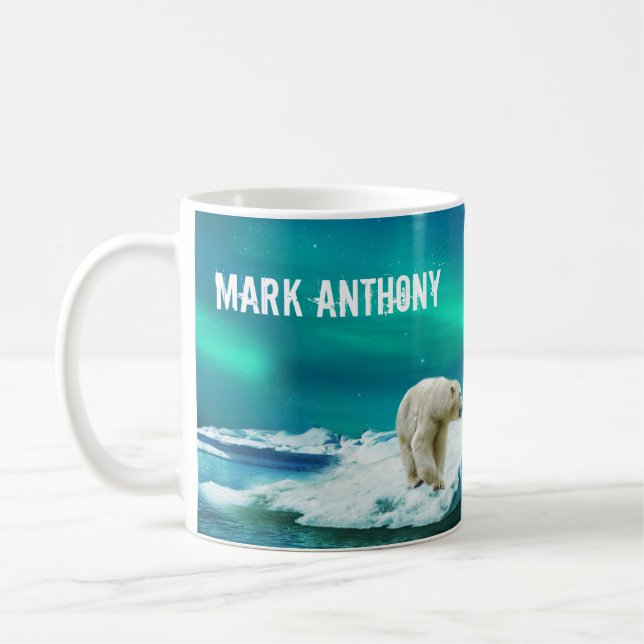 Ours Polaire Aurora Borealis Mug personnalisé (Gauche)
