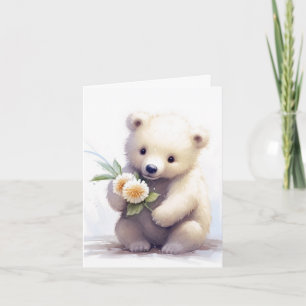 Ours Polaire Avec Fleurs