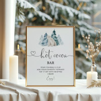 Ours polaire Bar à cacao chaud Poster