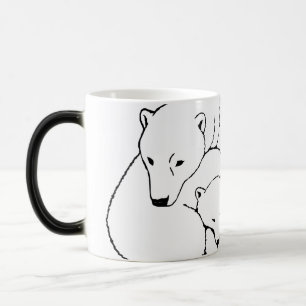 Ours polaire Bière Mug Verre Mère & Cubs Ours Mug