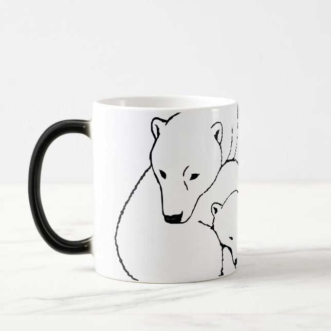 Ours polaire Bière Mug Verre Mère & Cubs Ours Mug (Gauche)