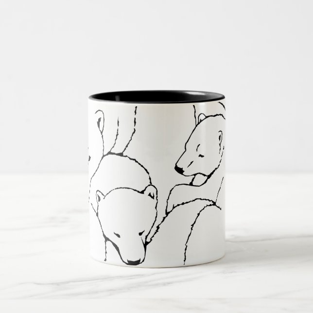 Ours polaire Bière Mug Verre Mère & Cubs Ours Mug (Centre)