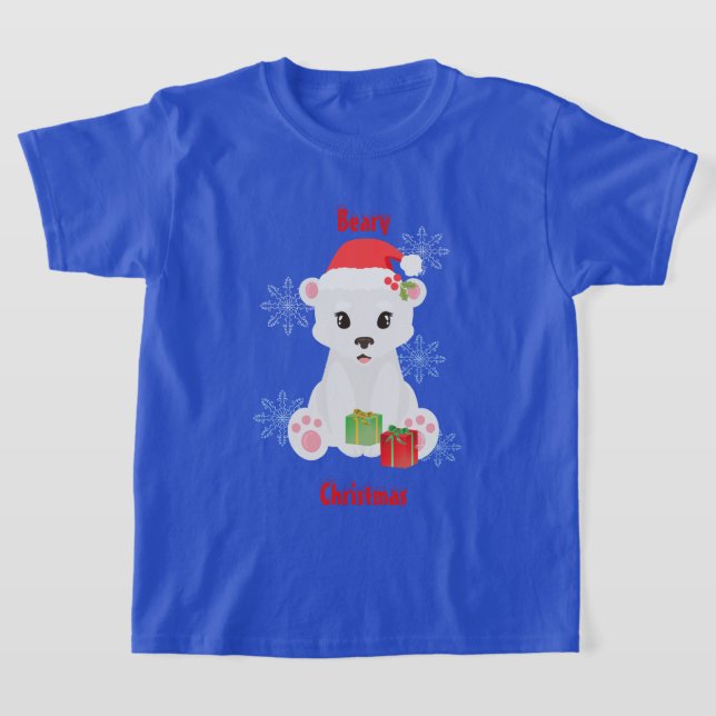 Ours polaire de Noël avec T-shirt cadeaux (Poser)