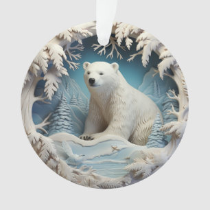 Ours polaire de Noël bleu 3d