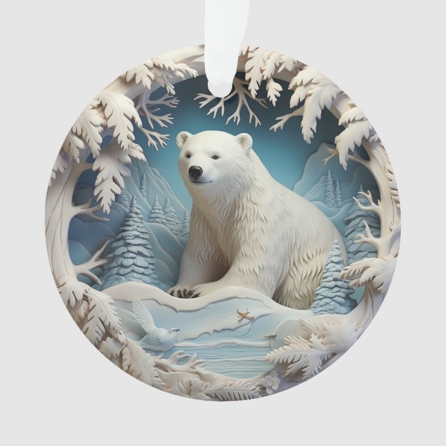 Ours polaire de Noël bleu 3d (devant)