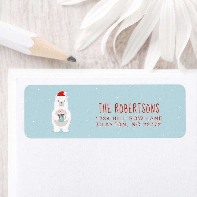 Ours polaire et cacao chaud Noël (En situation)