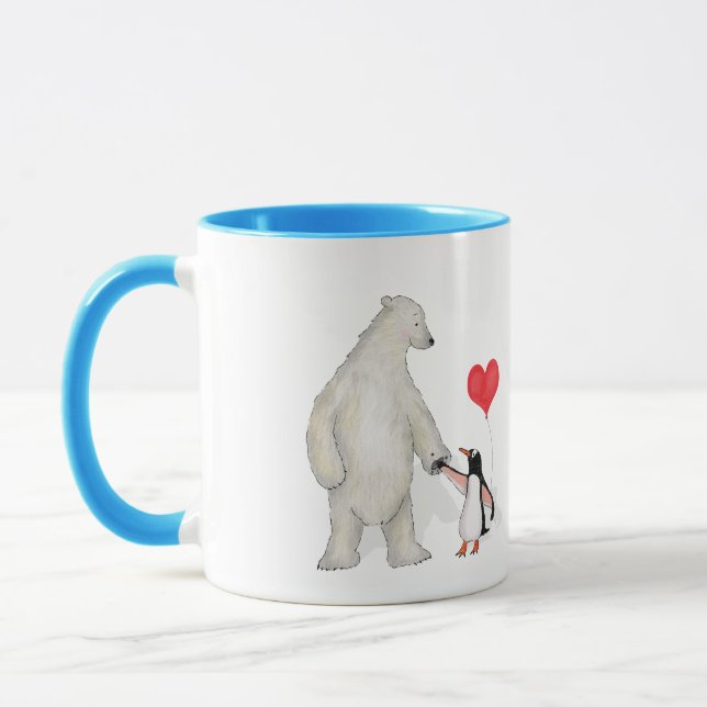 Ours polaire et pingouin 'love you' mug (Gauche)