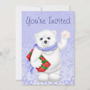Ours polaire Invitations d'hiver pour les filles