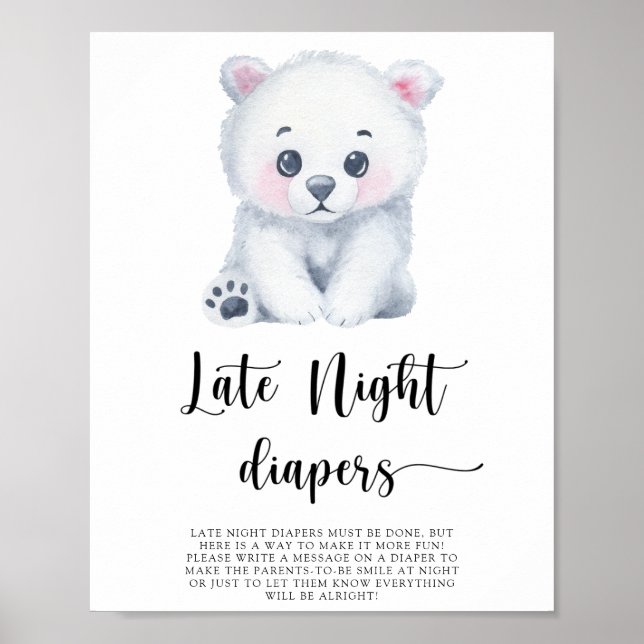 Ours polaire - Late nuit couches jeu Poster (Devant)