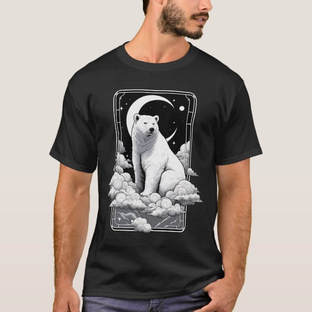 Ours Polaire Monochromatique En T-shirt Nocturne (Devant)