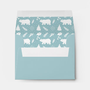 Ours polaire Motif de Noël Enveloppe bleue