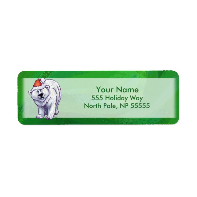 Ours polaire Noël sur vert (Devant)