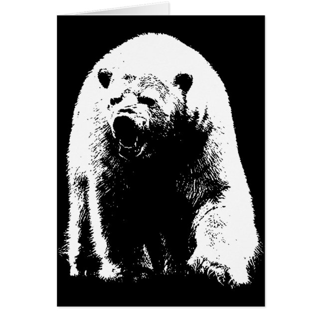 Ours polaire noir et blanc Pop Art (Devant)
