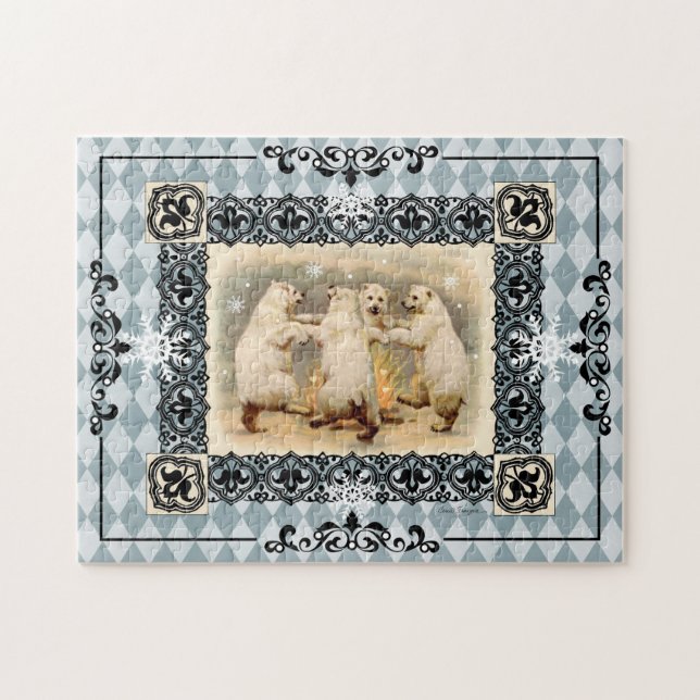 Ours polaires Danse Arlequin bleu Jigsaw Puzzle (Horizontal)