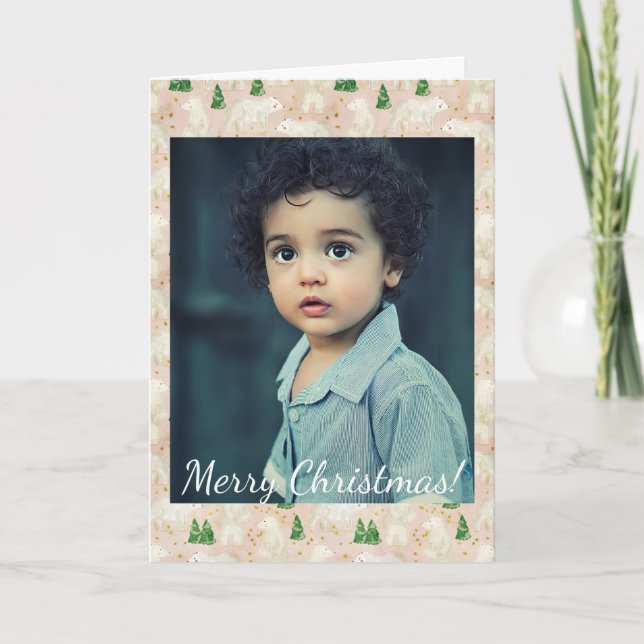 Ours polaires de Noël en forêt À feuillage persist (Devant)