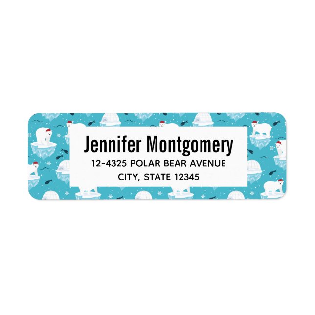 Ours polaires mignons à Santa Hats Motif de Noël (Devant)