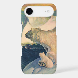 Ours polaires vintage sur un iceberg, animal sauva