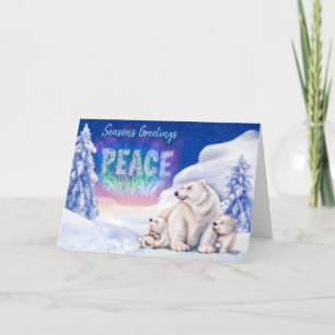 Ours polis et petits mignons carte de Noël