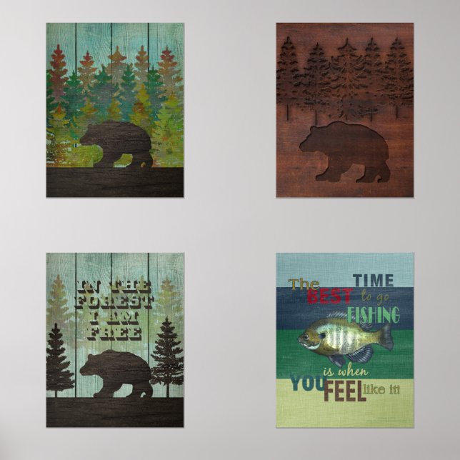 Ours sauvage et pêche Amateurs de plein air (Recto)