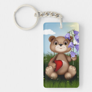 Ours tenant un bouquet de fleurs-30926