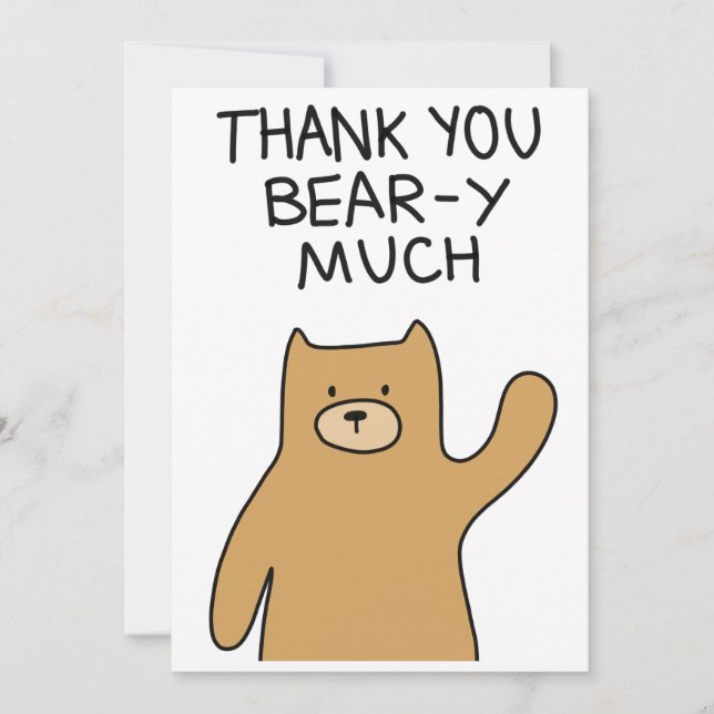 "Ours-y" de "Merci beaucoup" de carte (Devant)