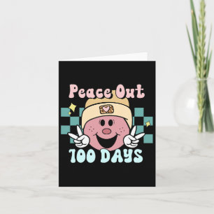 Out 100 Days Of School Smile Face Retro Groovy Tea Card