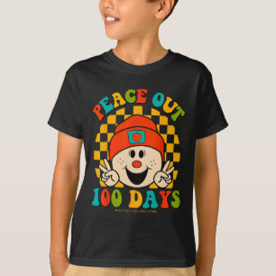 Out 100 Days Of School Teacher Student Eyes Happy  T-Shirt