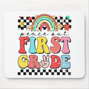 Out 1st Grade Retro Groovy Happy Last Day Of Schoo Mouse Pad