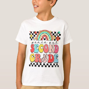 Out 2nd Grade Retro Groovy Happy Last Day Of Schoo T-Shirt