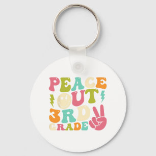 Out 3rd Grade Groovy Graduation Last Day Of School Keychain