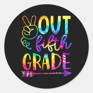 Out 5th Grade 2023 Tie Dye Last Day Of School Classic Round Sticker