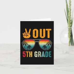 Out 5th Grade Retro Graduation Last Day Of School Card