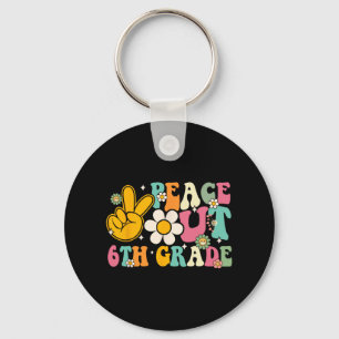 Out 6th Grade Graduation Last Day Of School Groovy Keychain