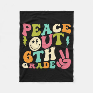 Out 6th Grade Groovy Graduation Last Day Of School Fleece Blanket