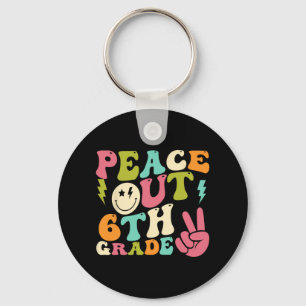 Out 6th Grade Groovy Graduation Last Day Of School Keychain